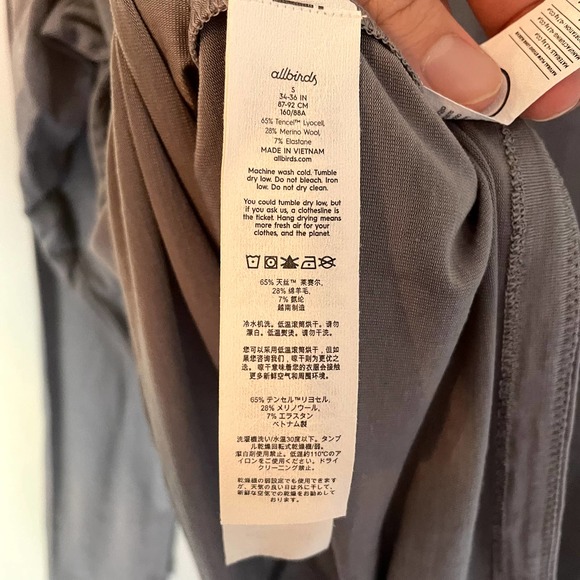 NWT allbirds Women's Natural Flow Studio Long Sleeve in Medium Gray SZ S - Picture 14 of 15